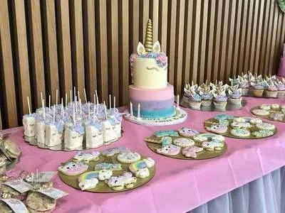 Dessert and baked goods display by Sunrise Café & Bistro